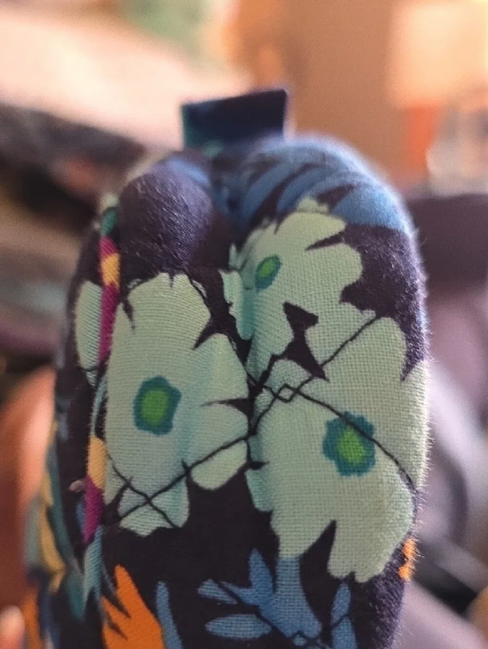 Vera Bradley Navy Multicolor Quilted Mirror Cosmetic